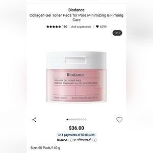 Biodance Pink Collagen Gel Toner Pads